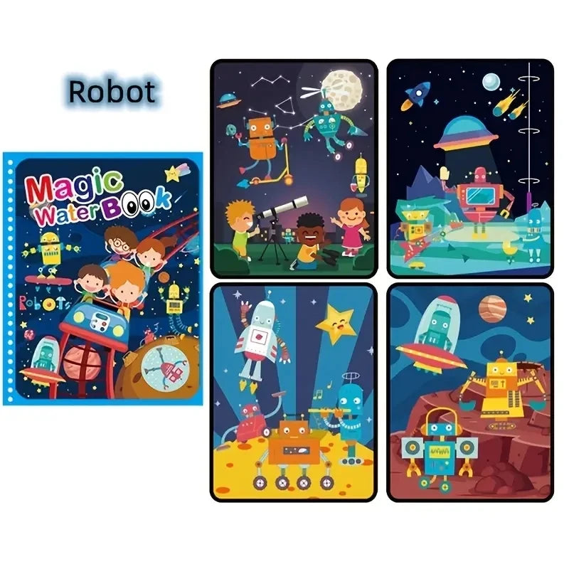 Watercolor Painting Magic Book Reusable for Children Animal Cartoon Painting Book Suitable for Children's Education and Learning Econic Blanks