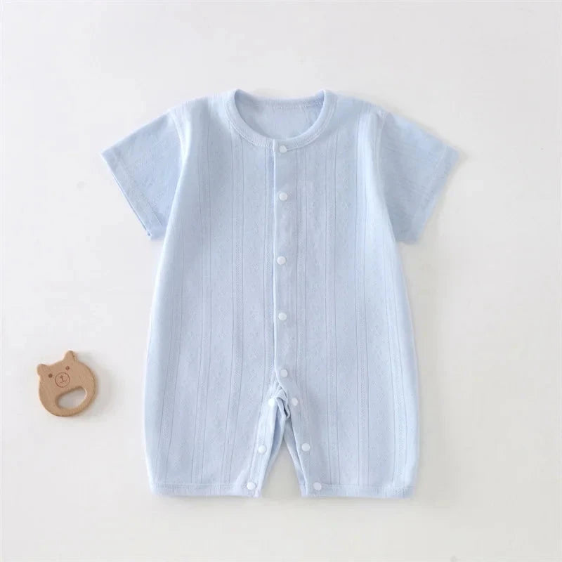 Baby Short Sleeved Jumpsuit Summer Newborn Breathable Mesh Air Conditioning Suit Boys Girls Infant Thin Sleepwear Crawling Suits Econic Blanks