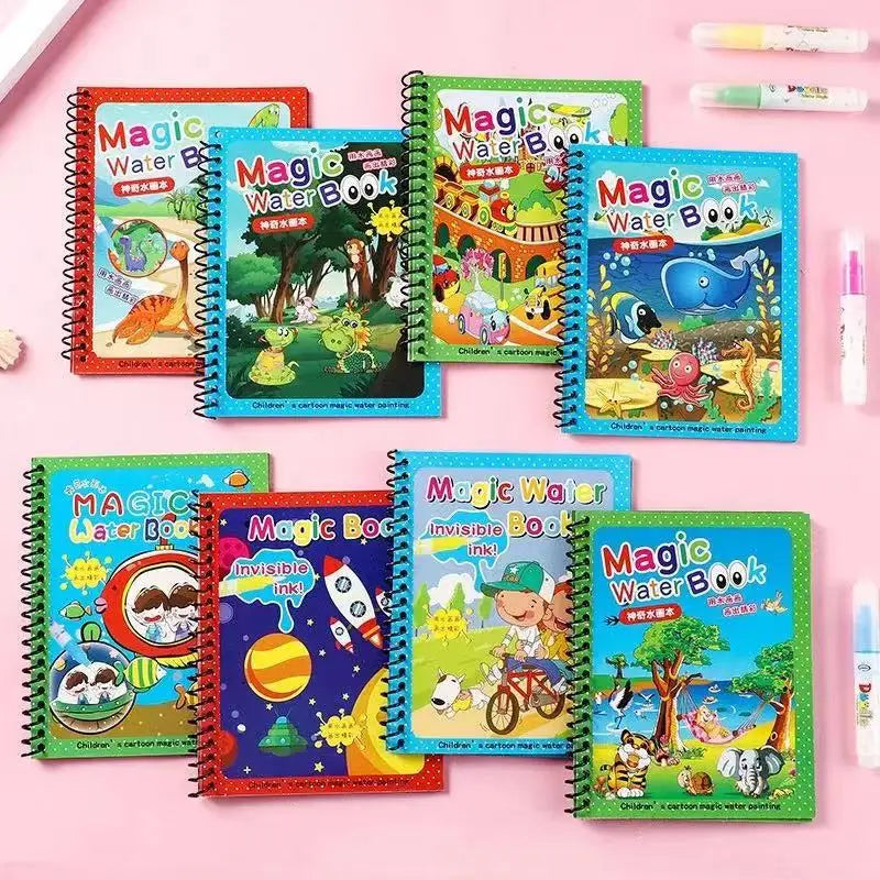 Watercolor Painting Magic Book Reusable for Children Animal Cartoon Painting Book Suitable for Children's Education and Learning Econic Blanks