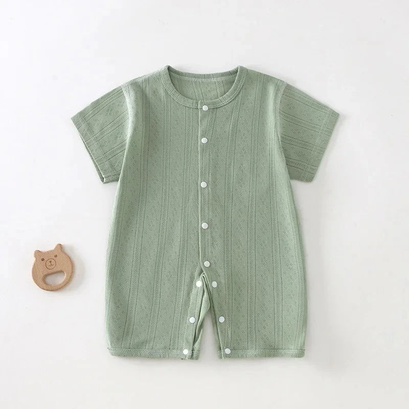 Baby Short Sleeved Jumpsuit Summer Newborn Breathable Mesh Air Conditioning Suit Boys Girls Infant Thin Sleepwear Crawling Suits Econic Blanks