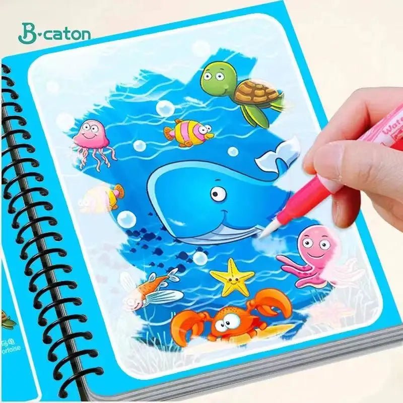 Watercolor Painting Magic Book Reusable for Children Animal Cartoon Painting Book Suitable for Children's Education and Learning Econic Blanks