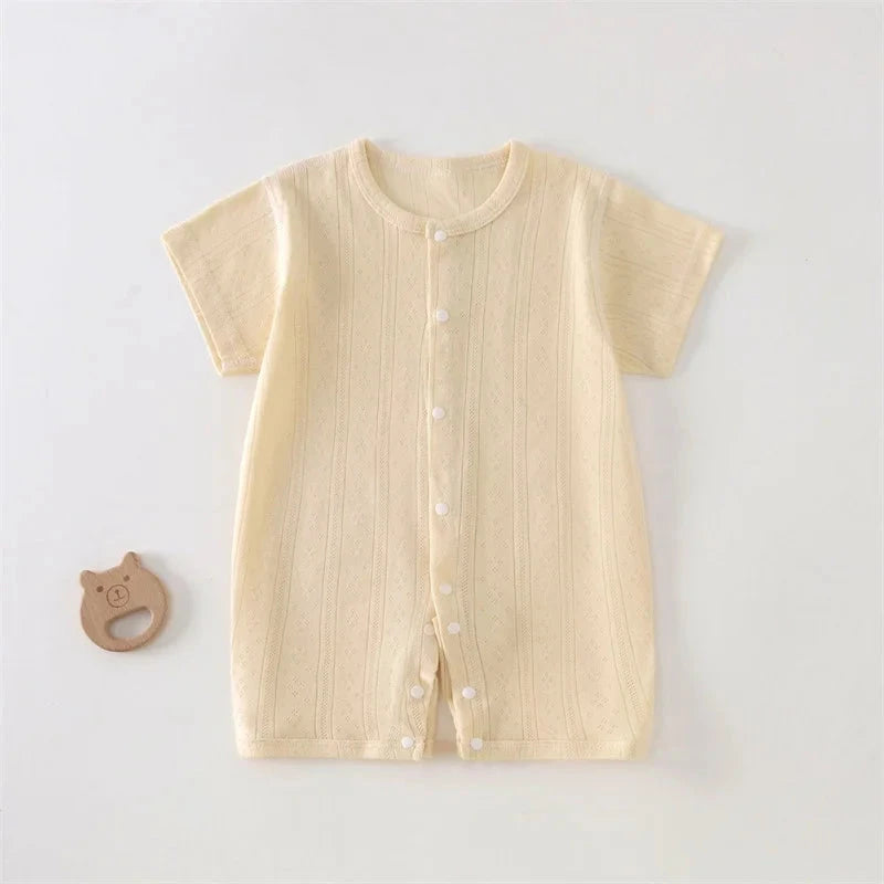 Baby Short Sleeved Jumpsuit Summer Newborn Breathable Mesh Air Conditioning Suit Boys Girls Infant Thin Sleepwear Crawling Suits Econic Blanks