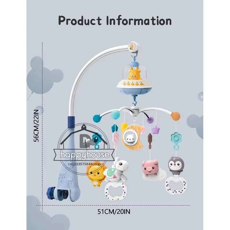 Musical Baby Crib Mobile with Lights Music Projection for Infants Remote Control Crib Toys for Newborn Baby Mobile for Crib Toys Econic Blanks