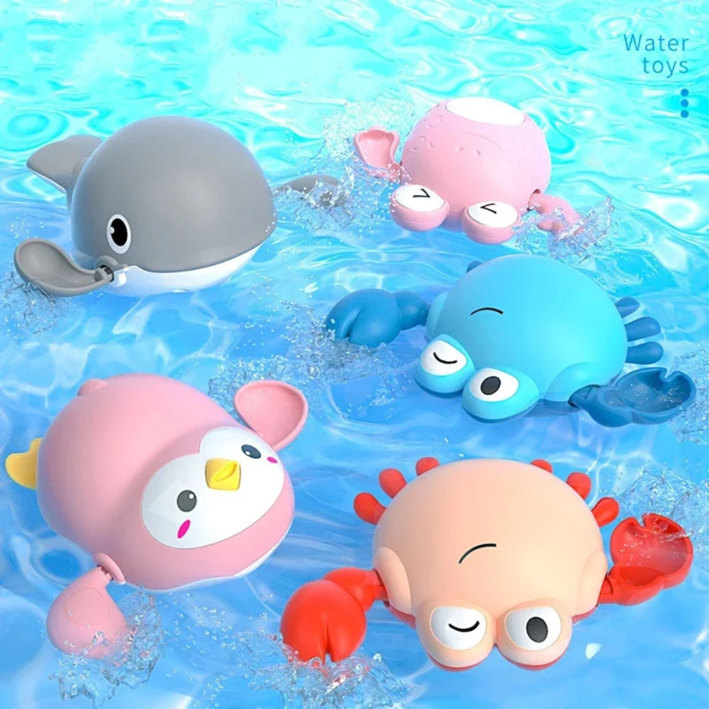 Baby Bath Toys Kids Swimming Clockwork Dolls Play Water Fun Bathing Cute Funny Children Bathroom Shower Bathtub Animals Toy Econic Blanks