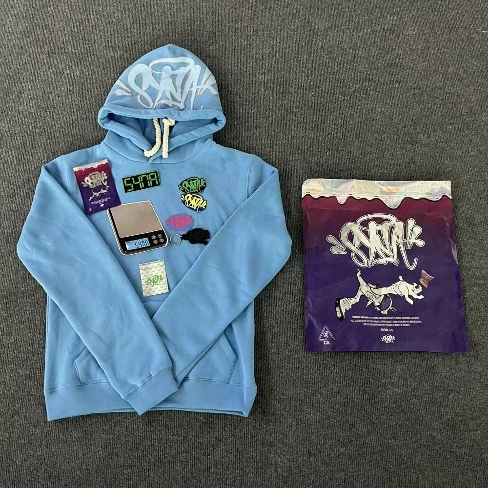 Sy Jacket and Trousers Sports Jogging Men Cotton Hoodie Young Fashion Hooded Tops Pants Women's Streetwear Coats Warm Tracksuit Econic Blanks