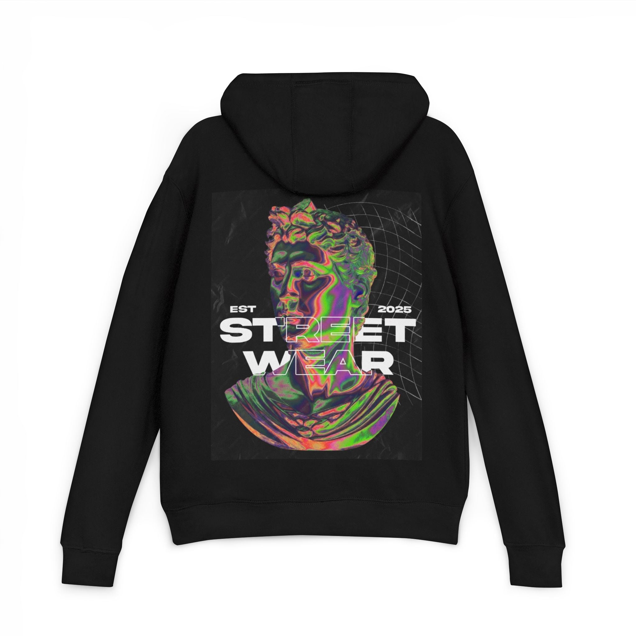 Trendy Unisex French Terry Hoodie with Abstract Street Wear Design, Cool Layering Essential, Perfect for Casual Outings Printify