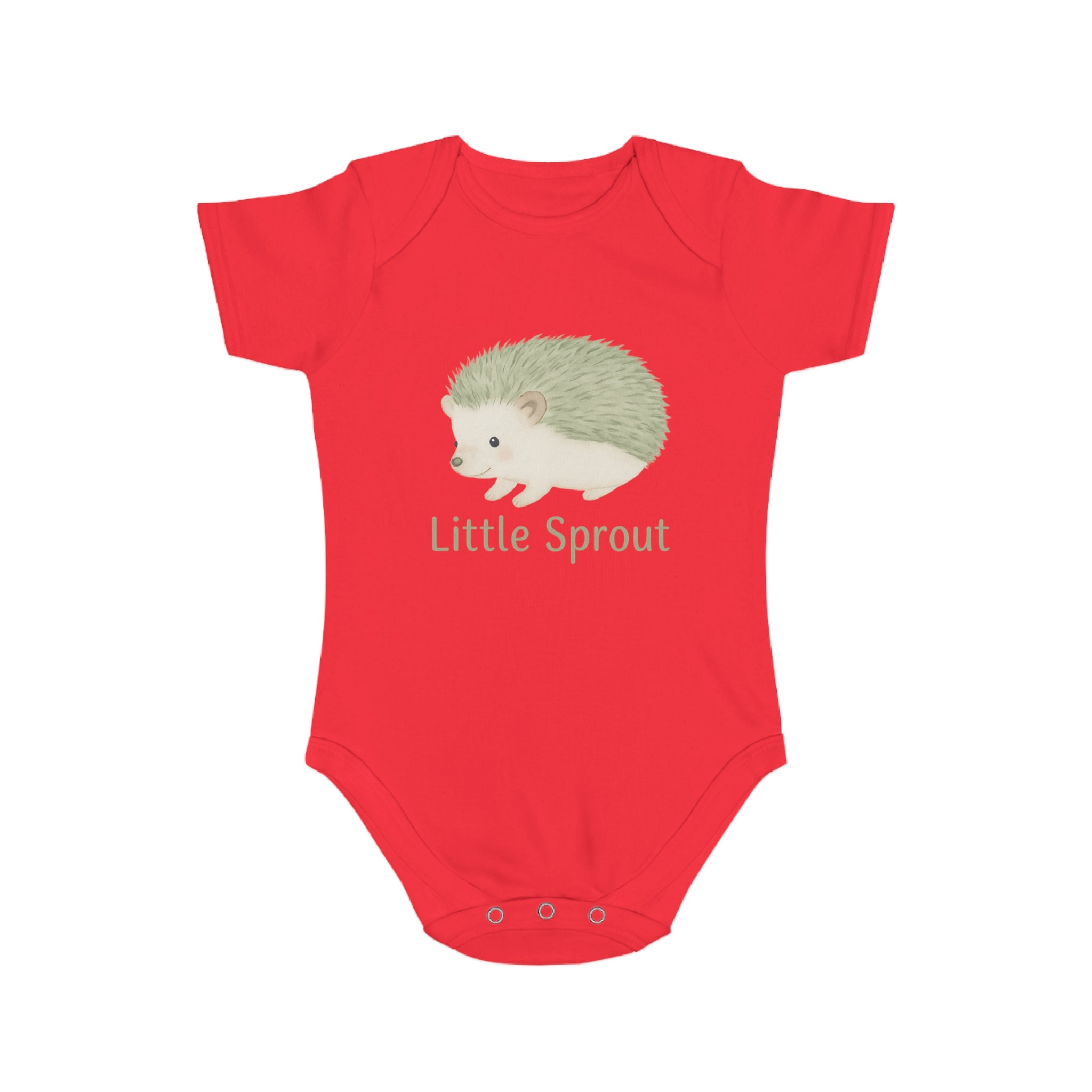 Hedgehog Short Sleeve Baby Bodysuit 'Little Sprout' Organic Cotton Gift for New Parents
