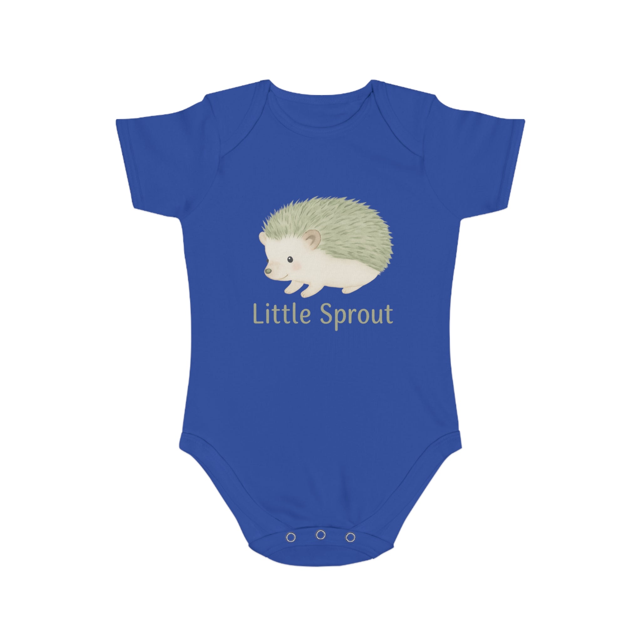 Hedgehog Short Sleeve Baby Bodysuit 'Little Sprout' Organic Cotton Gift for New Parents Printify