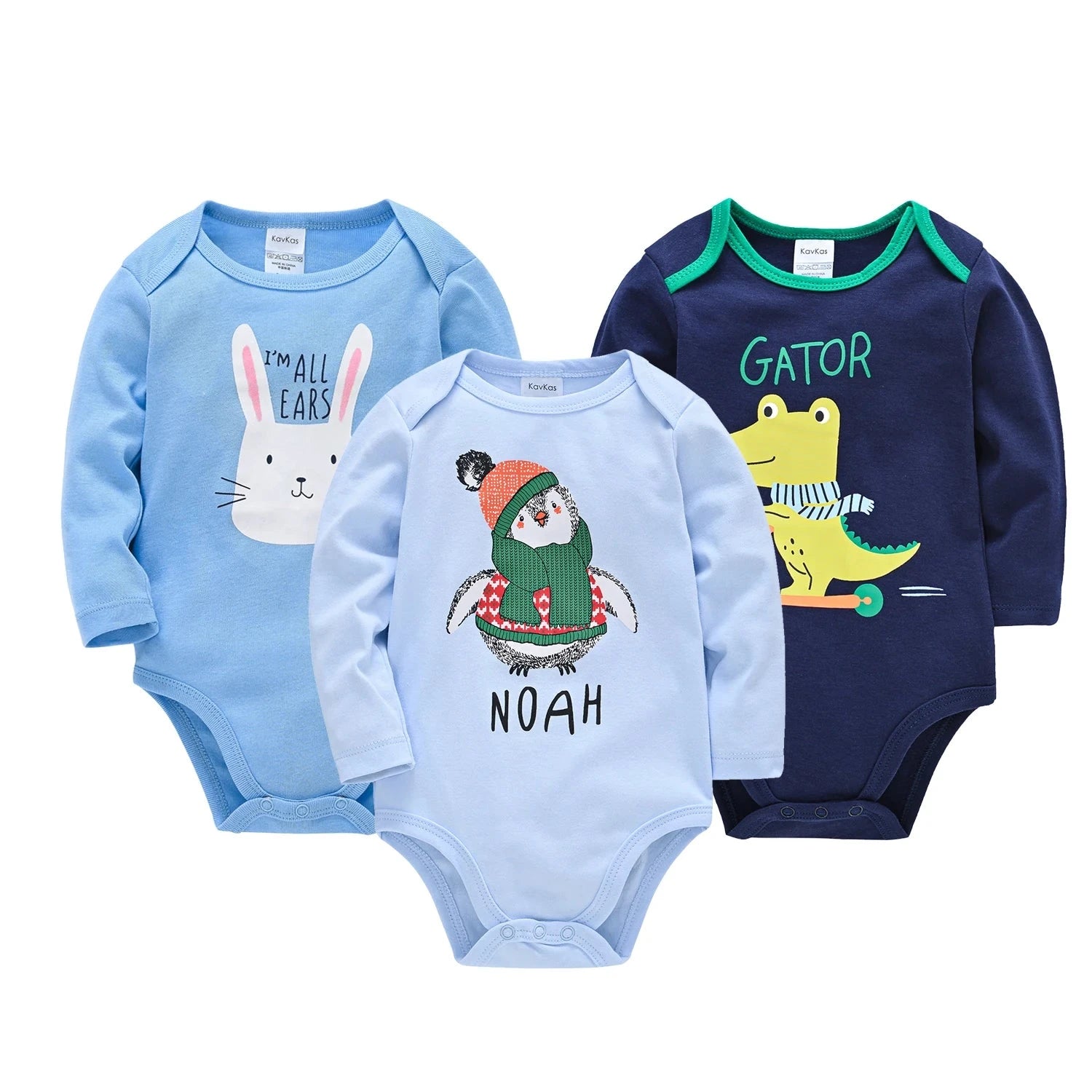 6 PCS 3 PCS Kavkas Baby Boys Girls Bodysuit Long Sleeve 100% Cotton Baby Clothes 0-12 months Newborn body bebe Jumpsuit Clothing Econic Blanks