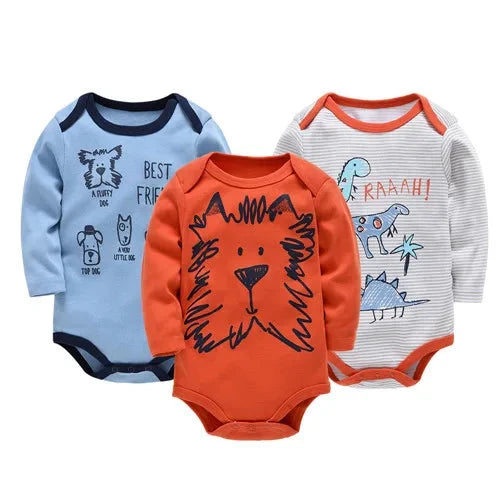 6 PCS 3 PCS Kavkas Baby Boys Girls Bodysuit Long Sleeve 100% Cotton Baby Clothes 0-12 months Newborn body bebe Jumpsuit Clothing Econic Blanks