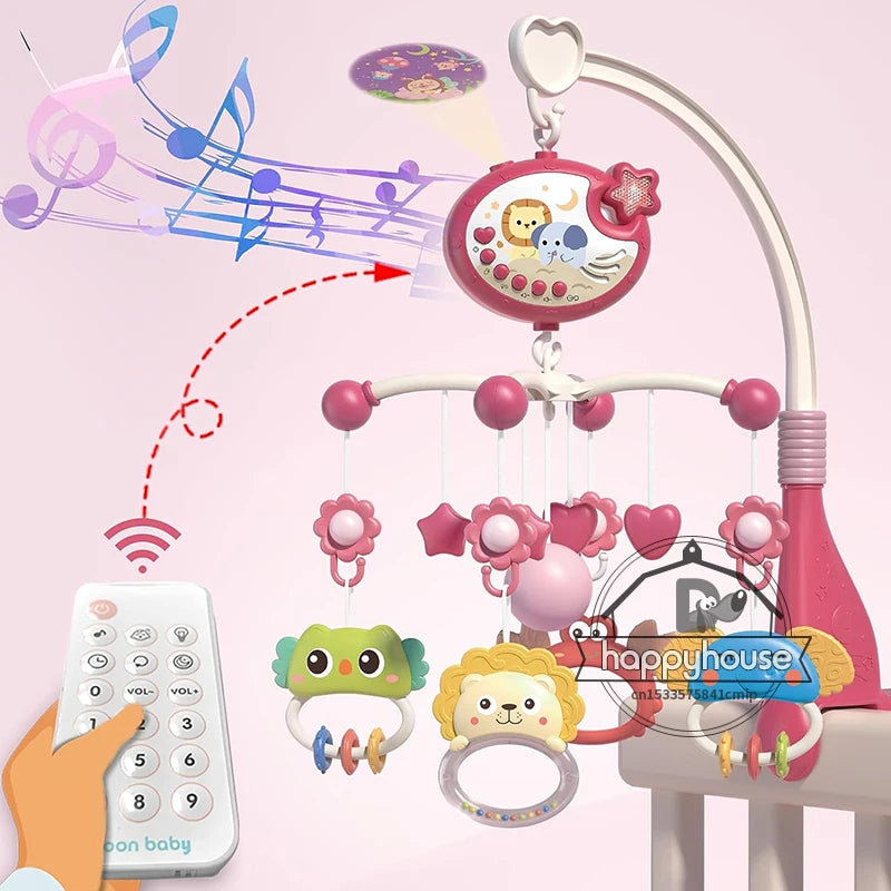 Musical Baby Crib Mobile with Lights Music Projection for Infants Remote Control Crib Toys for Newborn Baby Mobile for Crib Toys Econic Blanks