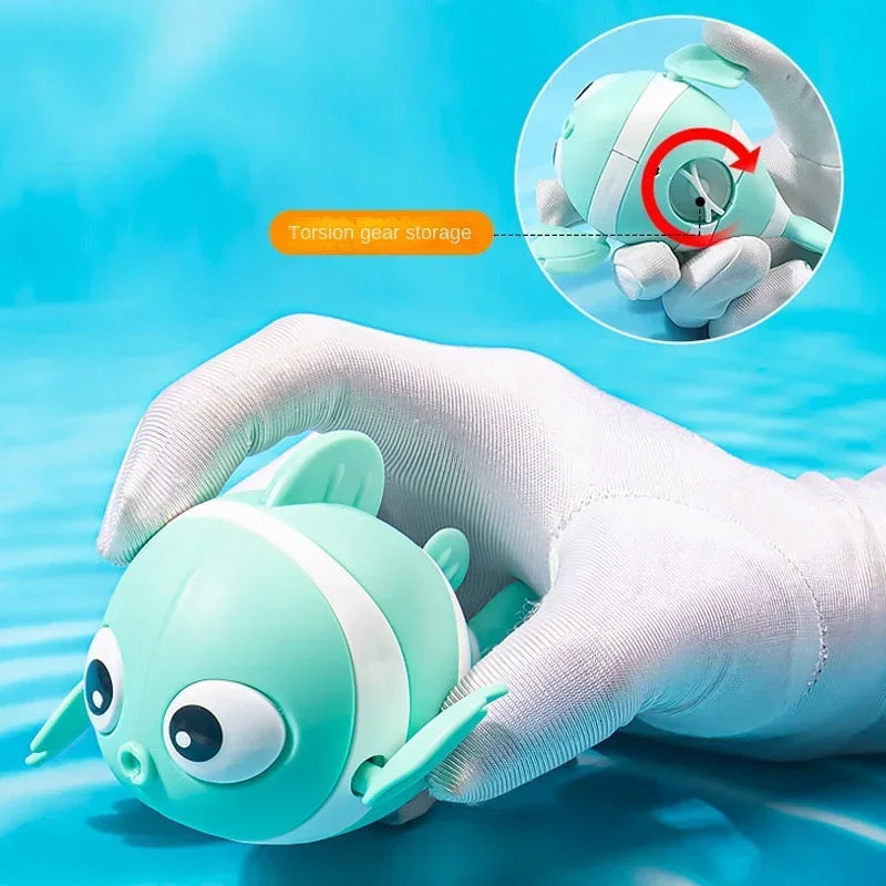 Bath Toys Cute Swimming Clown Fish Bath Toy for Toddlers Floating Wind Up Toys for Boy Girl New Born Baby Bathtub Toddler Toys Econic Blanks