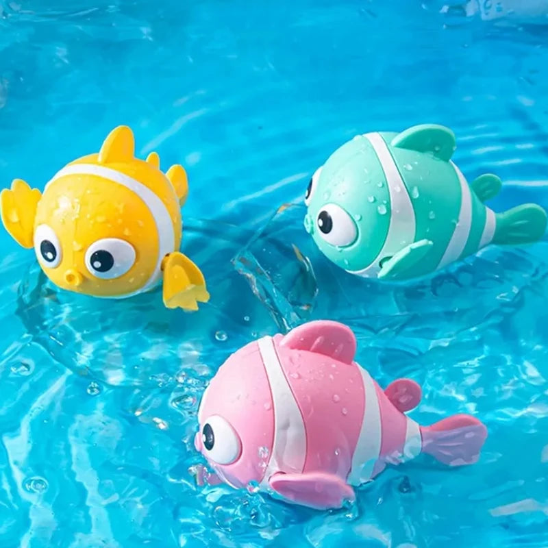 Bath Toys Cute Swimming Clown Fish Bath Toy for Toddlers Floating Wind Up Toys for Boy Girl New Born Baby Bathtub Toddler Toys Econic Blanks