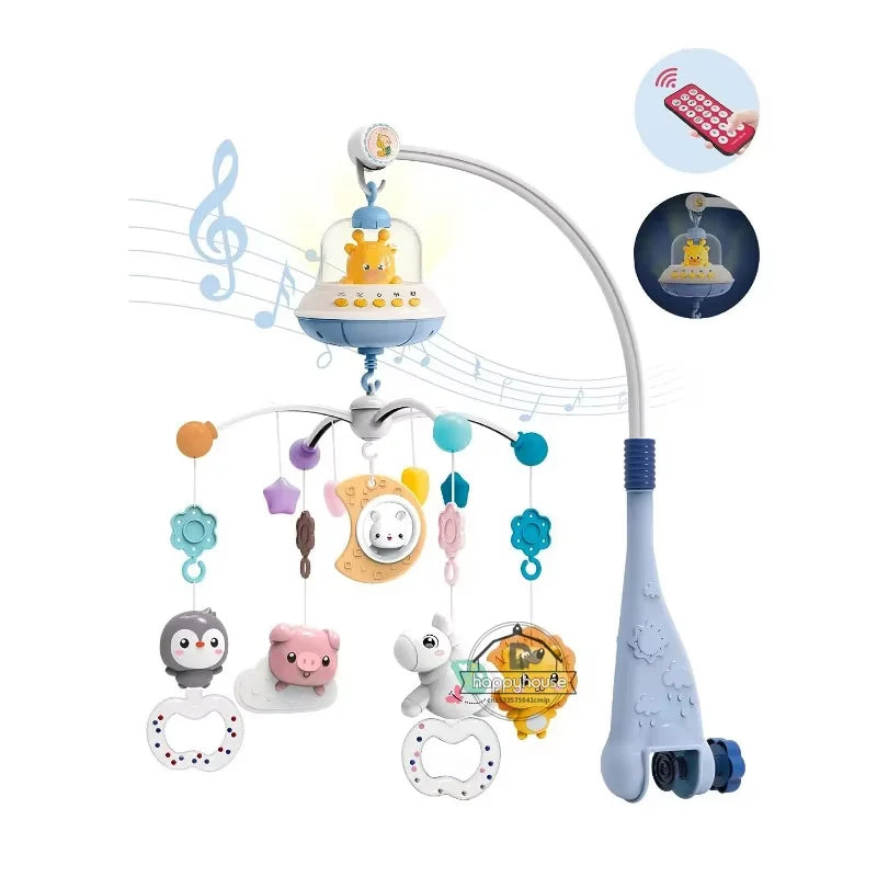 Musical Baby Crib Mobile with Lights Music Projection for Infants Remote Control Crib Toys for Newborn Baby Mobile for Crib Toys Econic Blanks