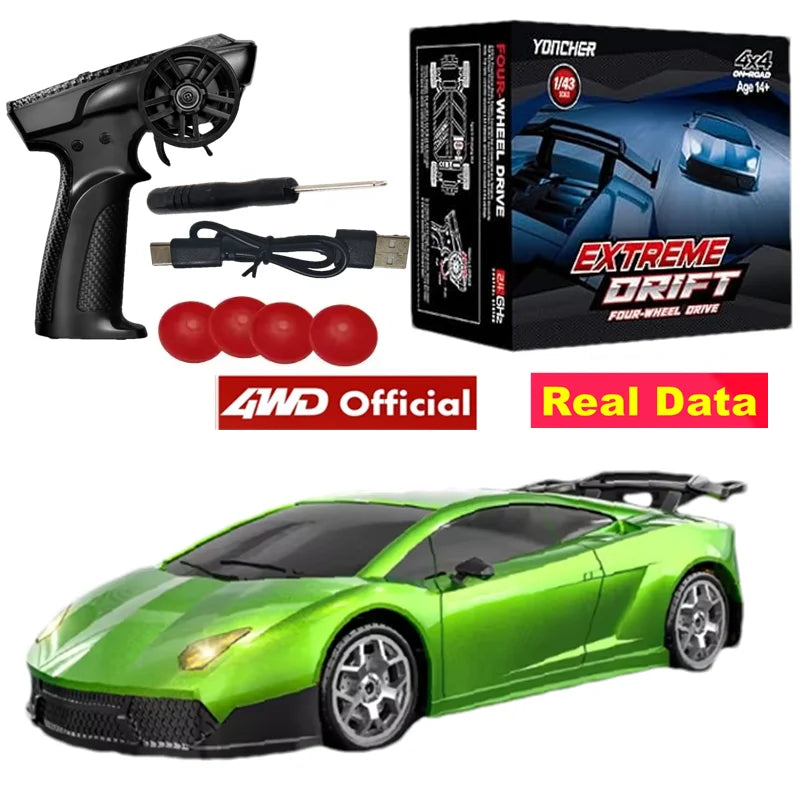 4WD Drift Racing Car 1/64 or 1/43 Mini Remote Controlled High Speed Car Radio Electric Competition Toy Gift For Kids Boys Adults Econic Blanks