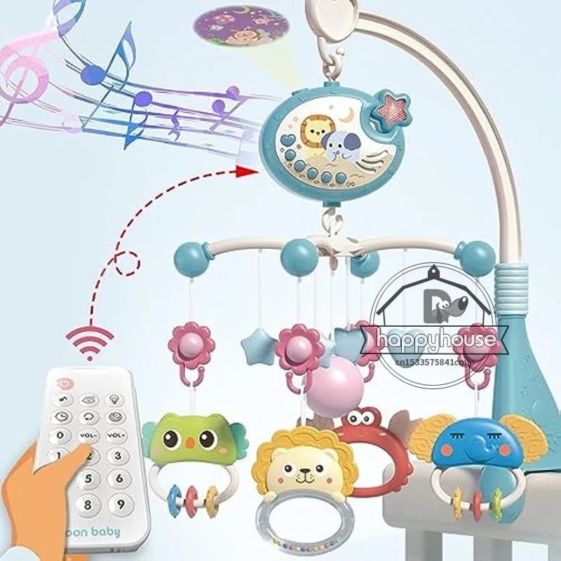 Musical Baby Crib Mobile with Lights Music Projection for Infants Remote Control Crib Toys for Newborn Baby Mobile for Crib Toys Econic Blanks
