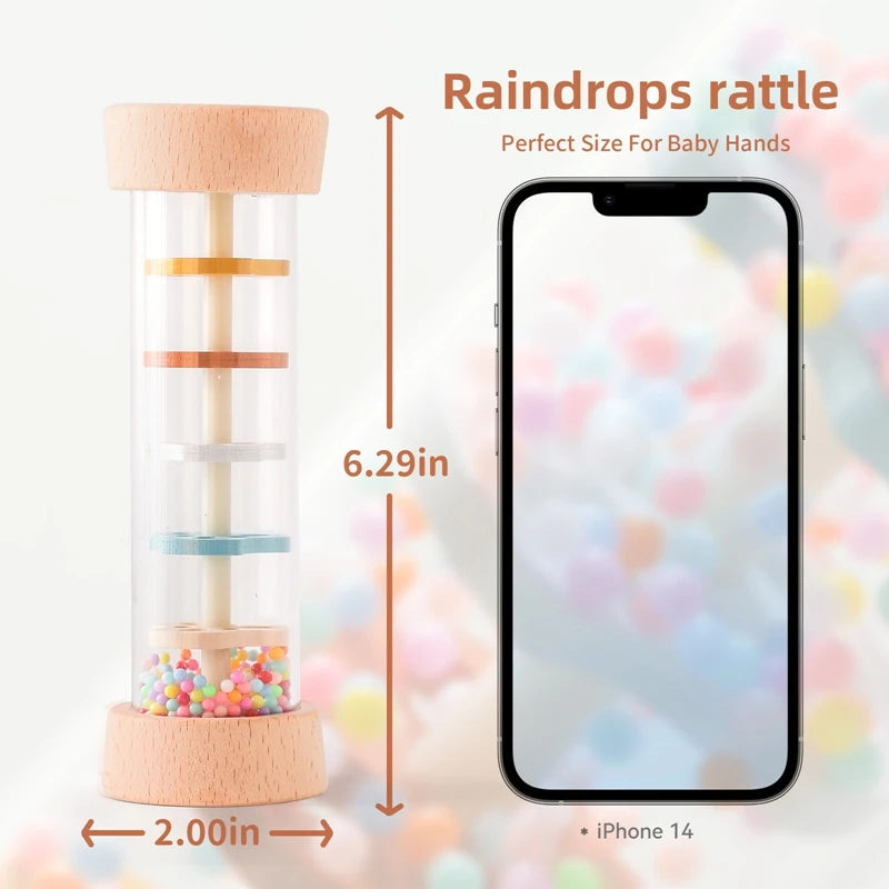 Montessori Baby Rain Stick Rainbow Hourglass Rain Music Rattle Baby Educational Toy Colorful Montessori Sensory Toys for Kids Econic Blanks