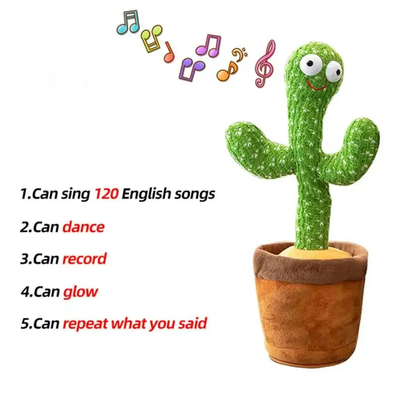 1pc Dancing Cactus Toy,Repeat Talking ,Song Speaker Wriggle Dancing Sing Talk, Plushie Stuffed ,Interaction and Decoration Econic Blanks
