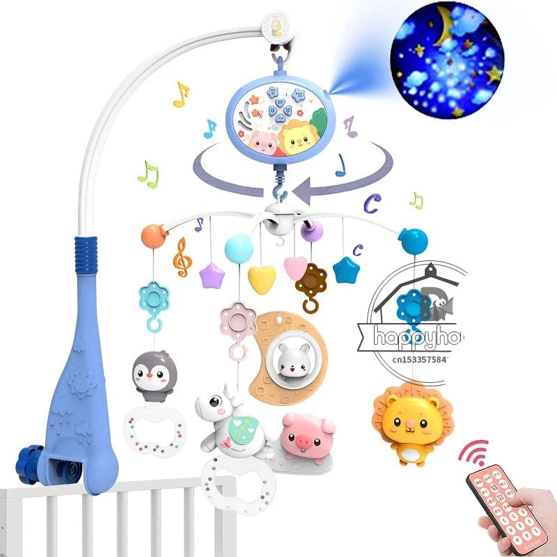 Musical Baby Crib Mobile with Lights Music Projection for Infants Remote Control Crib Toys for Newborn Baby Mobile for Crib Toys Econic Blanks