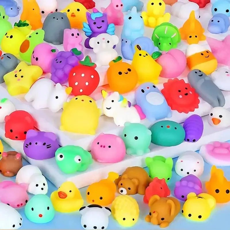 20 Pcs Random Cute Animals Vent and Relieve Stress with Toys and Small Gifts Soft Rubber Animal Pinching Econic Blanks