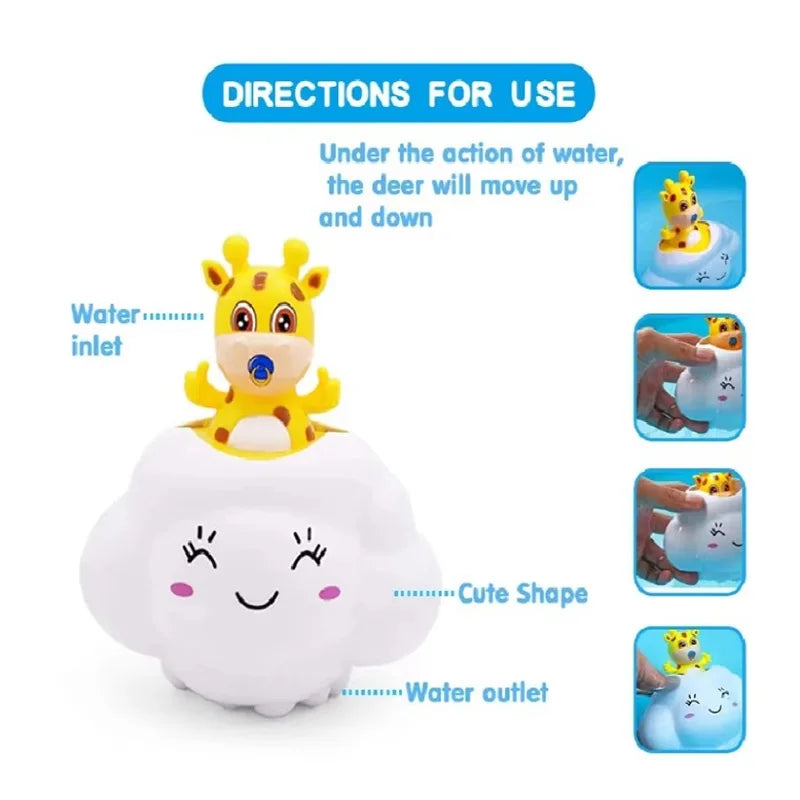 Baby Bath Toy, Bathing Cute Swimming Water Spraying Clouds Shower Bath Toy For Kids Water Playing Toy Econic Blanks