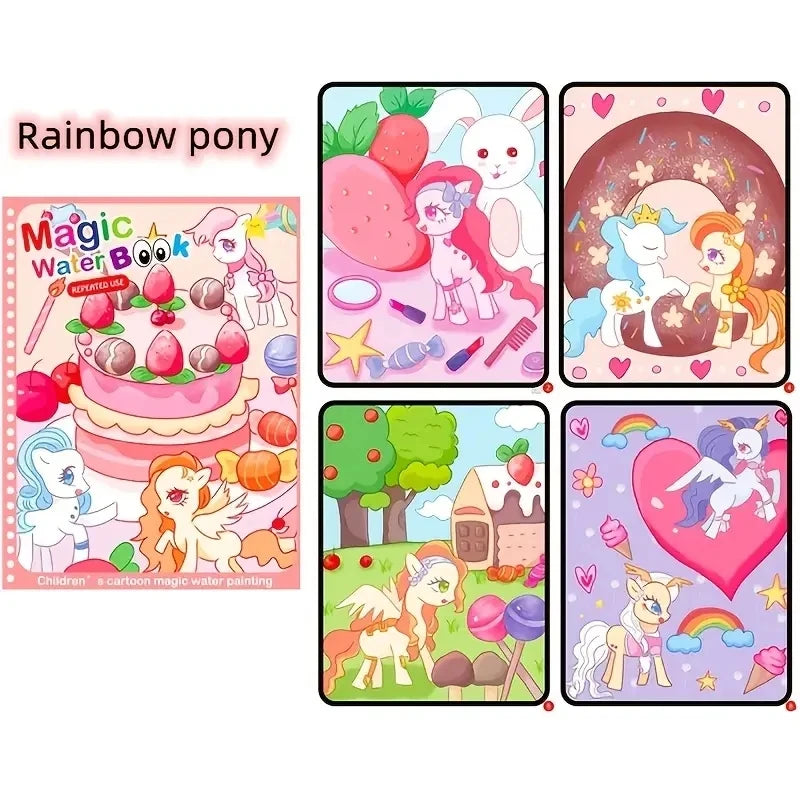 Watercolor Painting Magic Book Reusable for Children Animal Cartoon Painting Book Suitable for Children's Education and Learning Econic Blanks