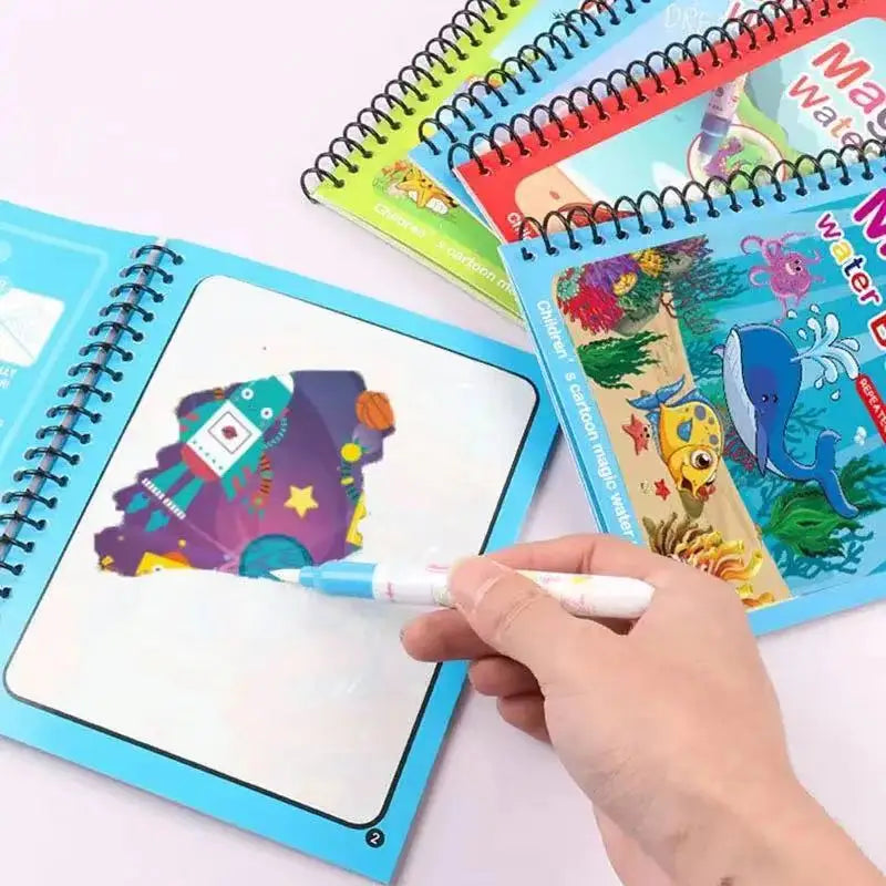 Watercolor Painting Magic Book Reusable for Children Animal Cartoon Painting Book Suitable for Children's Education and Learning Econic Blanks