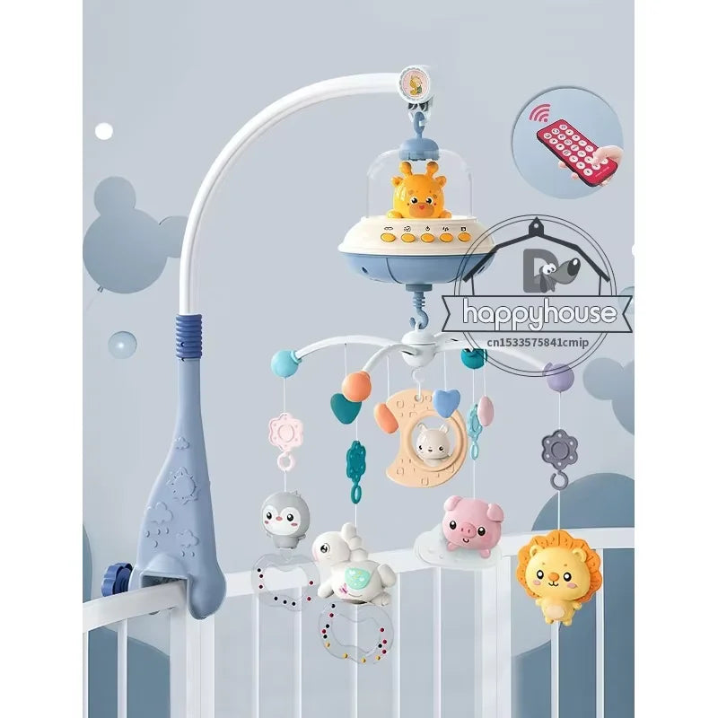 Musical Baby Crib Mobile with Lights Music Projection for Infants Remote Control Crib Toys for Newborn Baby Mobile for Crib Toys Econic Blanks