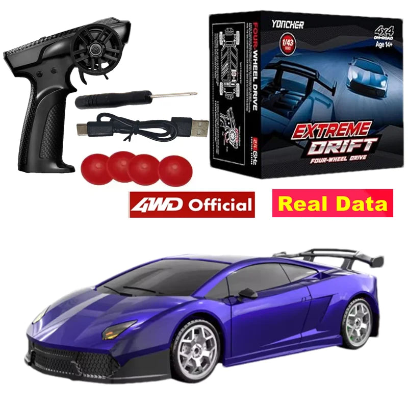 4WD Drift Racing Car 1/64 or 1/43 Mini Remote Controlled High Speed Car Radio Electric Competition Toy Gift For Kids Boys Adults Econic Blanks