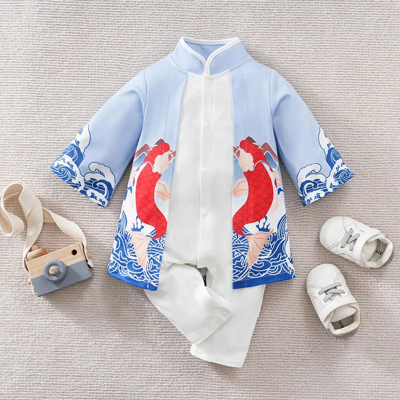 Newborn Baby Anime Cape Style Children Long Sleeve Cotton Bodysuit, Cute Kids Boys Girls Romper Econic Blanks