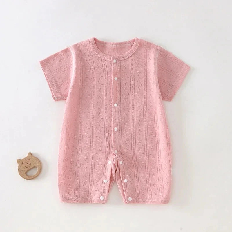 Baby Short Sleeved Jumpsuit Summer Newborn Breathable Mesh Air Conditioning Suit Boys Girls Infant Thin Sleepwear Crawling Suits Econic Blanks