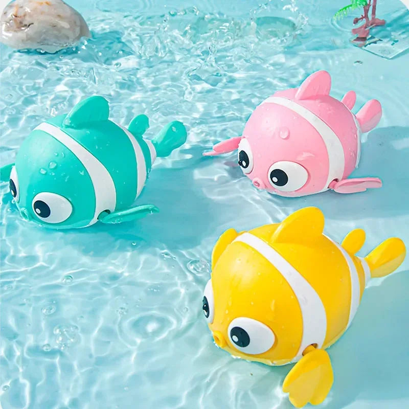 Bath Toys Cute Swimming Clown Fish Bath Toy for Toddlers Floating Wind Up Toys for Boy Girl New Born Baby Bathtub Toddler Toys Econic Blanks